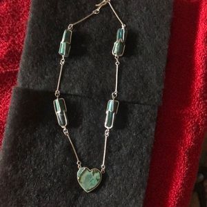 Plata 925 con piedras turquesa 16”